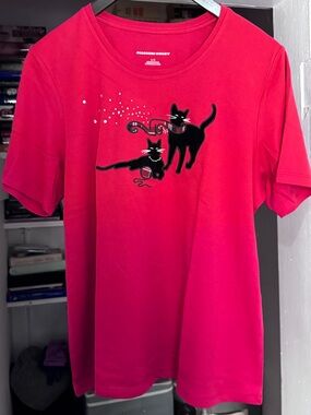 🐾Vintage Allison Daley Red Cat T-Shirt - ✨ Playful Chic Meets Everyday Luxury ✨